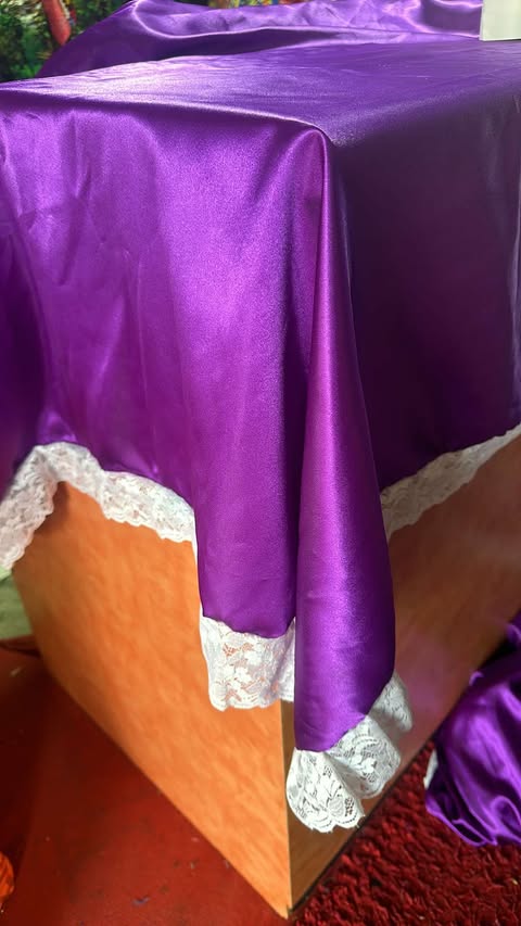 Tablecloth from $50 3meters length x 1.4meters wide Ready Made Satin/Lace