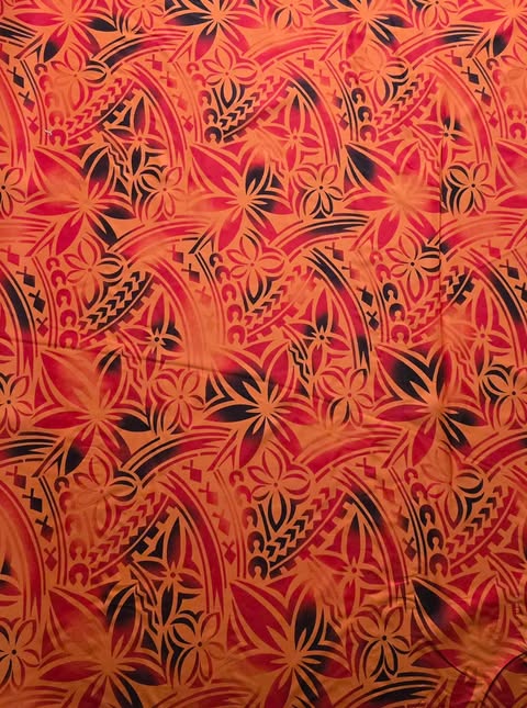 PolyMatt 1.5meters wide Yellow Tapa on Blue