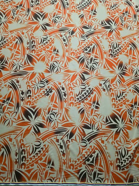 PolyMatt 1.5meters wide Yellow Tapa on Blue