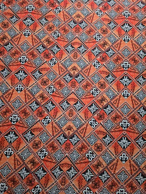 PolyMatt 1.5meters wide Yellow Tapa on Blue