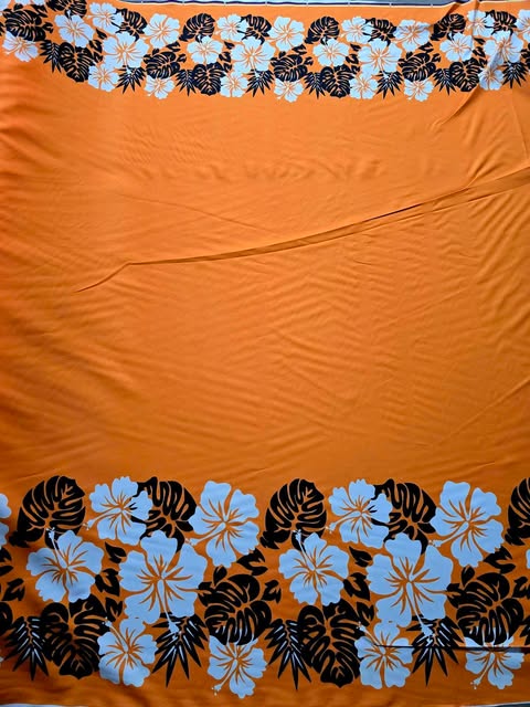 PolyMatt 1.5meters wide Yellow Tapa on Blue