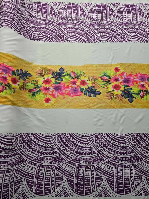 Border Print with Middle Design 1.5m wide PolyMatt