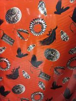 Rayon PNG Orange Fabric - Bird of Paradise