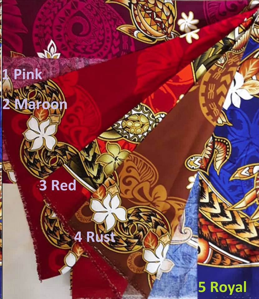 Dobby Cotton Turtle or Conch Shell Tapa Design with Gold Glitters